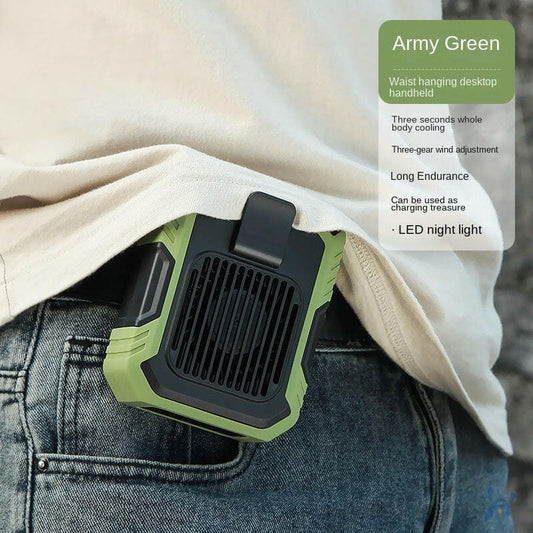 Portable Clip On Waist Fan with Power Bank Cooling Upgraded