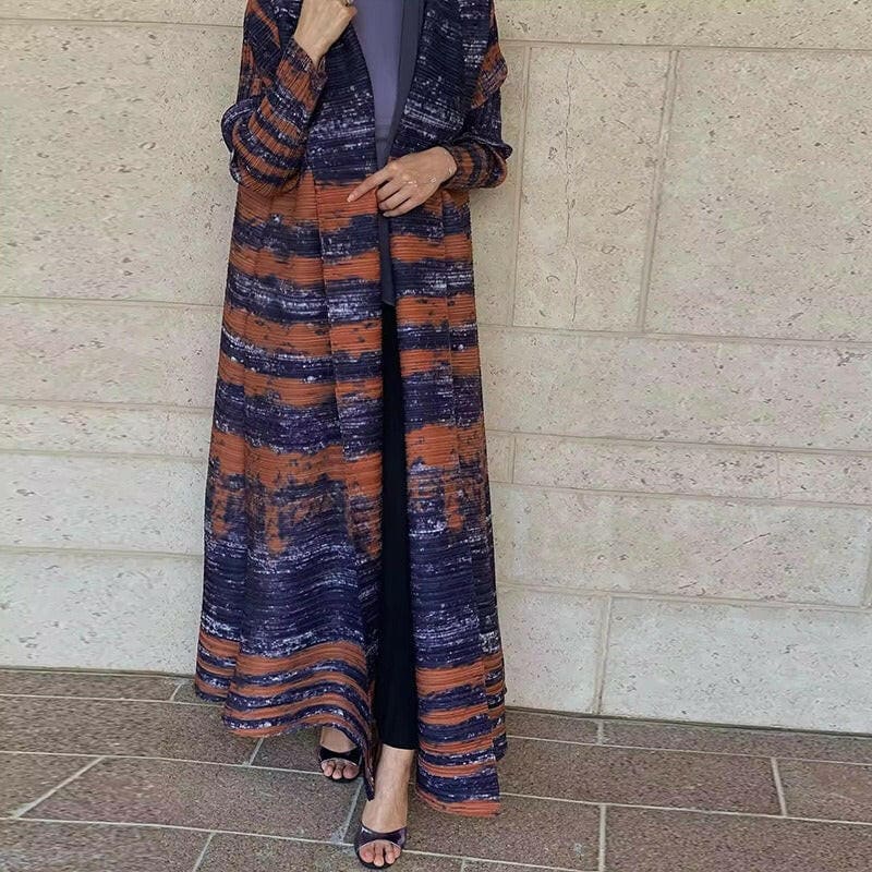 Printed Middle Eastern Muslim Fashion Cardigan Robe