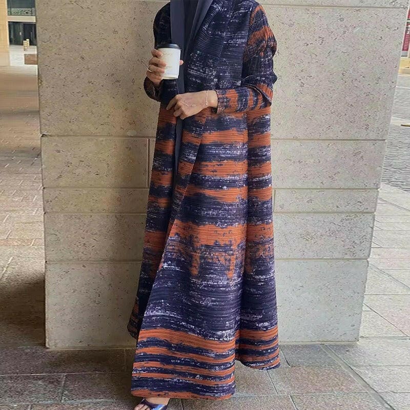 Printed Middle Eastern Muslim Fashion Cardigan Robe