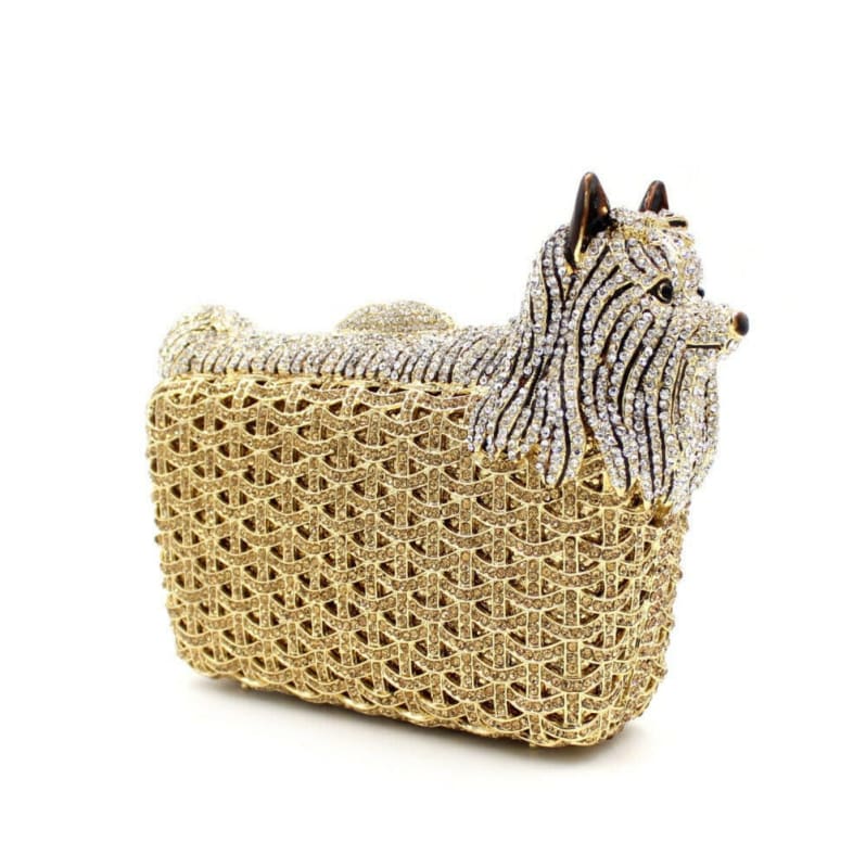 Puppy Shaped Rhinestone Bag Crystal Dinner Bag