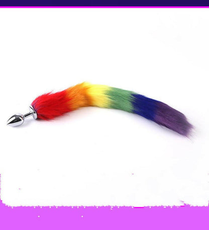 Rainbow Pride Faux Fox Tail Butt Plug - Ultimate Stimulation