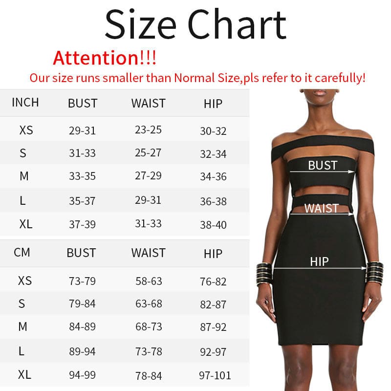 Size chart for women’s clothing with measurements in inches and centimeters.