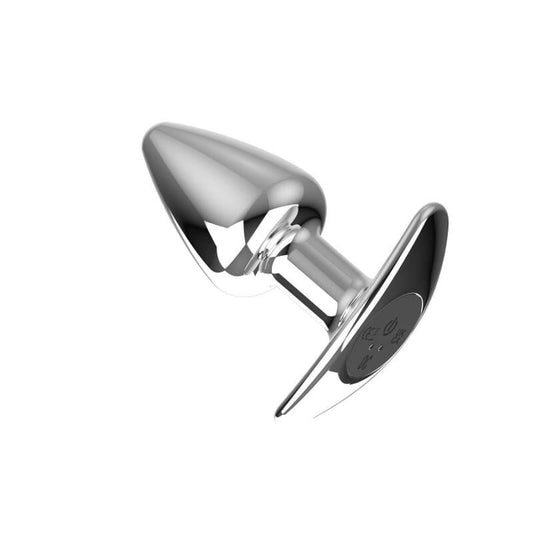 Rechargable Vibrating Metal Butt Plug with Remote Control