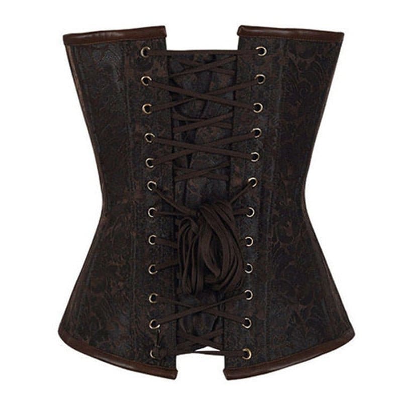 Fashion Retro Steampunk Chain Front And Back Closed Shapewear Corset Vest - Pleasures and Sins