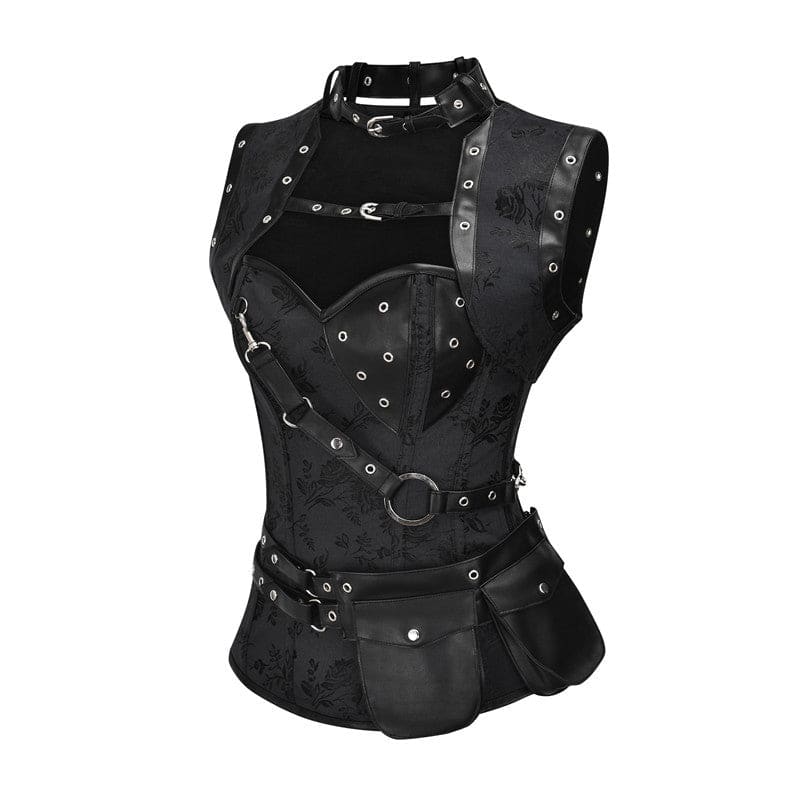 Retro Punk Shapewear Steam Shawl Tunic Belly Contracting Vest Corset - Pleasures and Sins