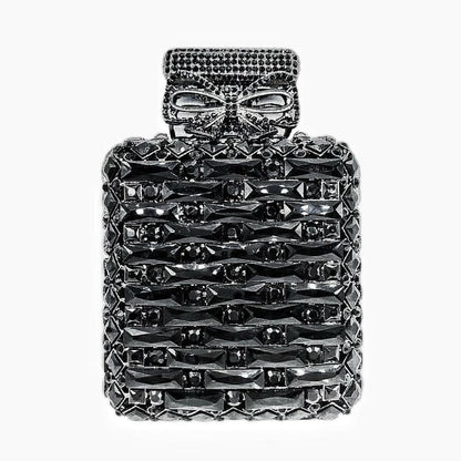 Rhinestone Bag Perfume Bottle Shape with Crystal black