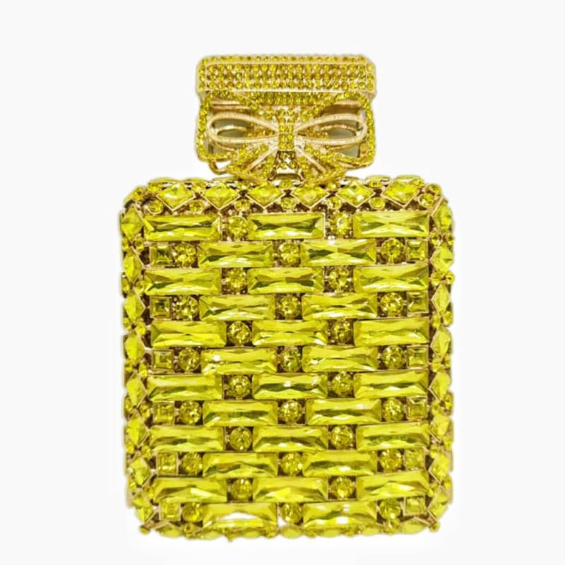 Rhinestone Bag Perfume Bottle Shape with Crystal Lemon