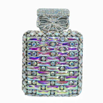 Rhinestone Bag Perfume Bottle Shape with Crystal silver AB