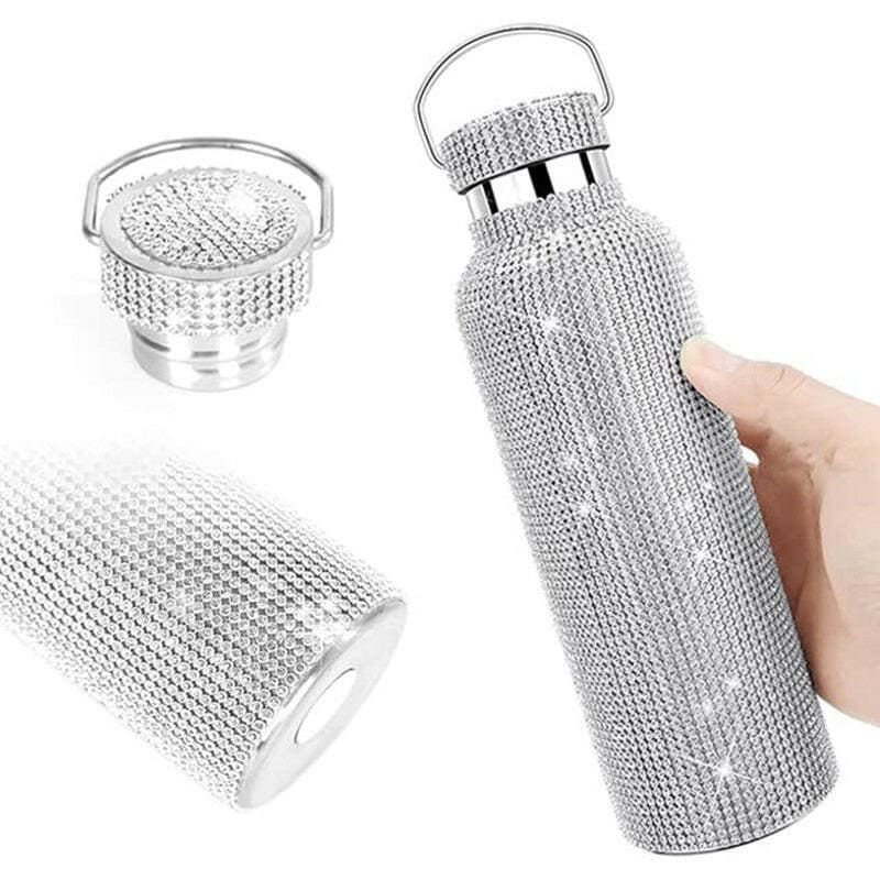 Rhinestone Encrusted Vacuum Flask High Capacity Steel