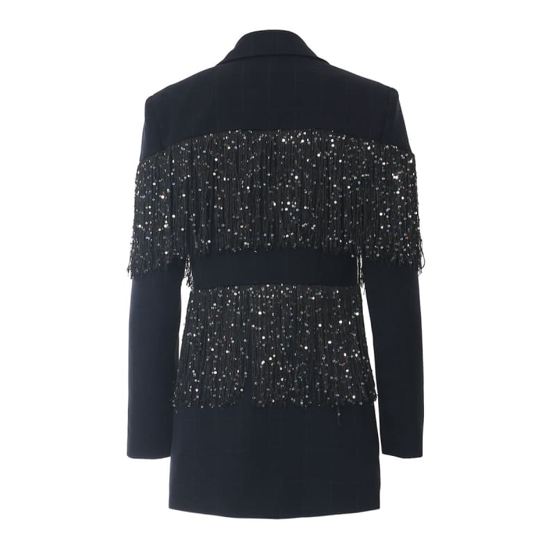 Rhinestone Tasseled Personalized Banquet Ball Jacket