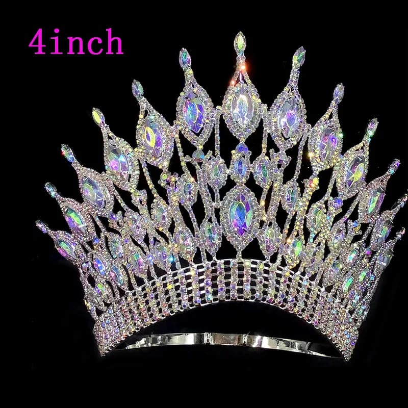 Rhinestone Wedding Crown Tiara Hair Jewellery 4 inch -AB