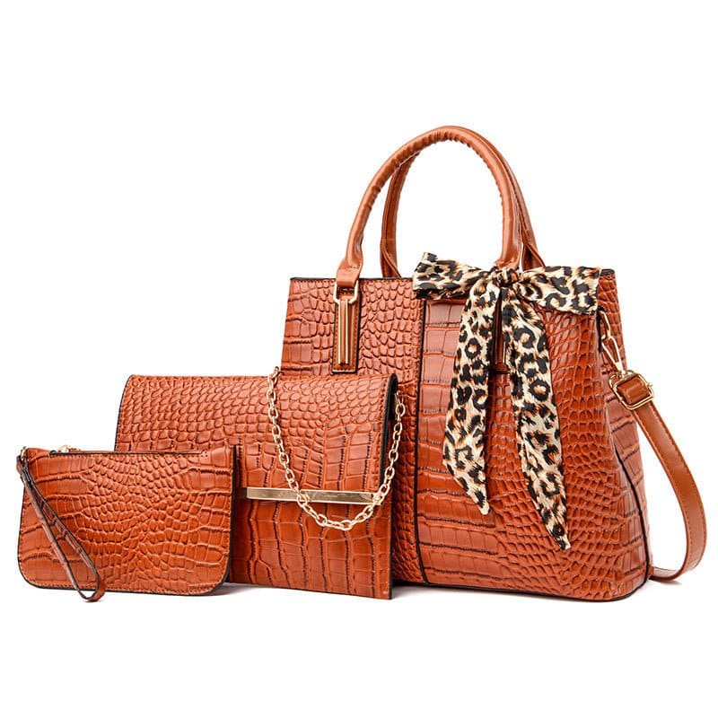 Set of 3 Large Capacity Crocodile Pattern Bags