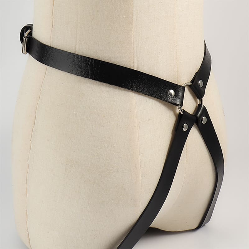Sexy Bondage Belt Black Leather Strap Hip Harness Leather