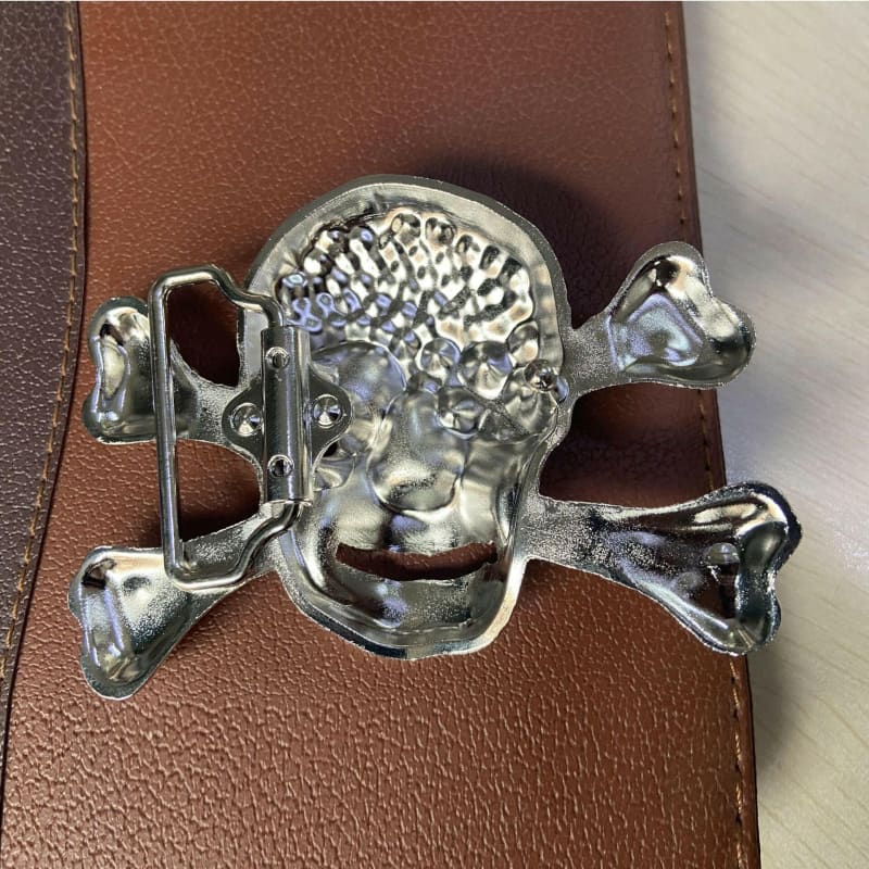 Skull Rhinestone Diamante Belt Buckle for Casual Style