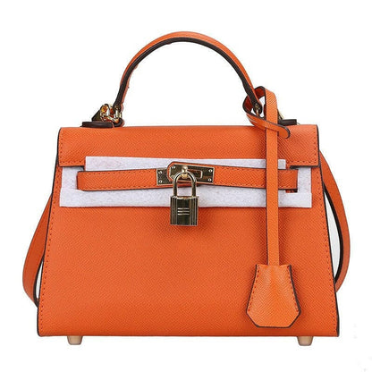 Small Padlock Palm Pattern Handbag for Women orange