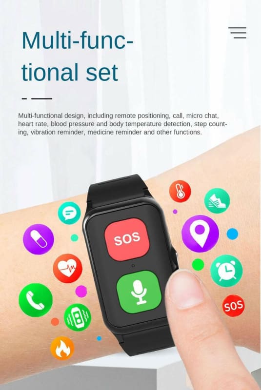 SOS Elderly GPS Positioning Watch with Heart Rate Monitor