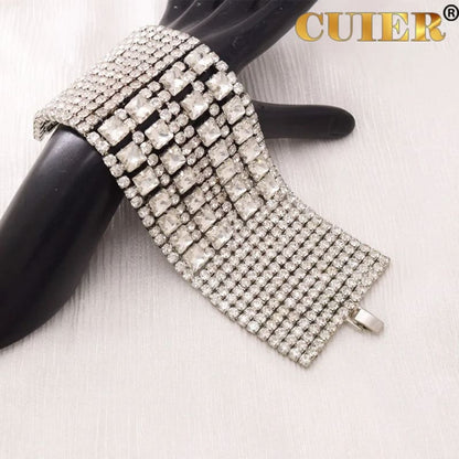 Square Bracelet for Drag Queen with Rhinestone Crystal AB