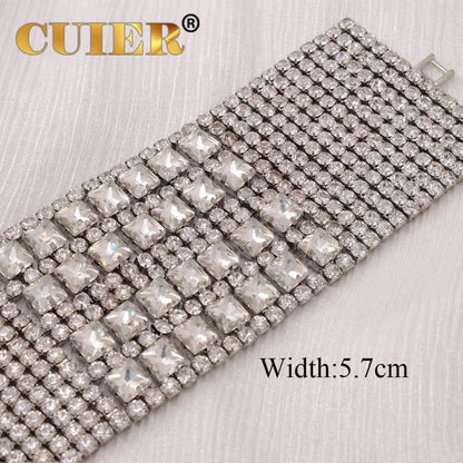 Square Bracelet for Drag Queen with Rhinestone Crystal