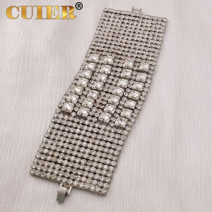 Square Bracelet for Drag Queen with Rhinestone Crystal