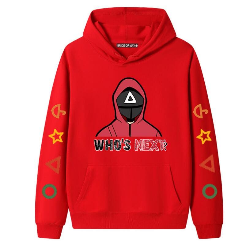 Squid Game Long Sleeve Sweatshirt Hoodies for Fans Red / S