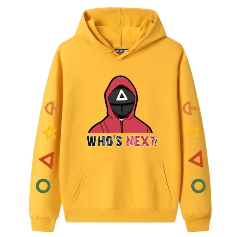 Squid Game Long Sleeve Sweatshirt Hoodies for Fans Yellow