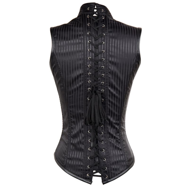 Steampunk Corset With Collar And Latch Fastening - Pleasures and Sins   Pleasures and Sins