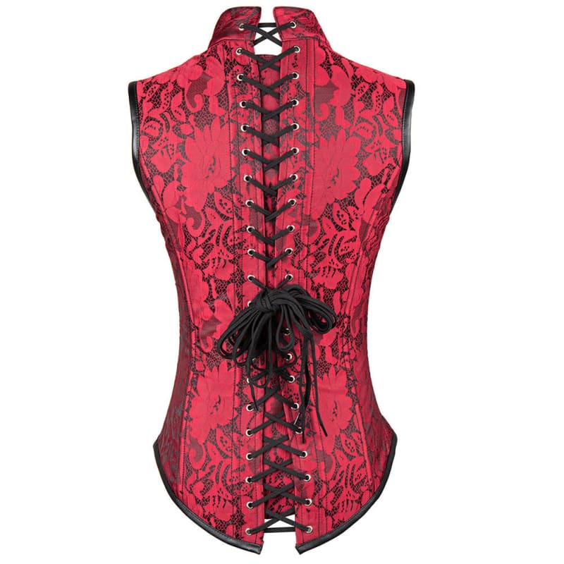 Steampunk Corset With Collar And Latch Fastening - Pleasures and Sins   Pleasures and Sins