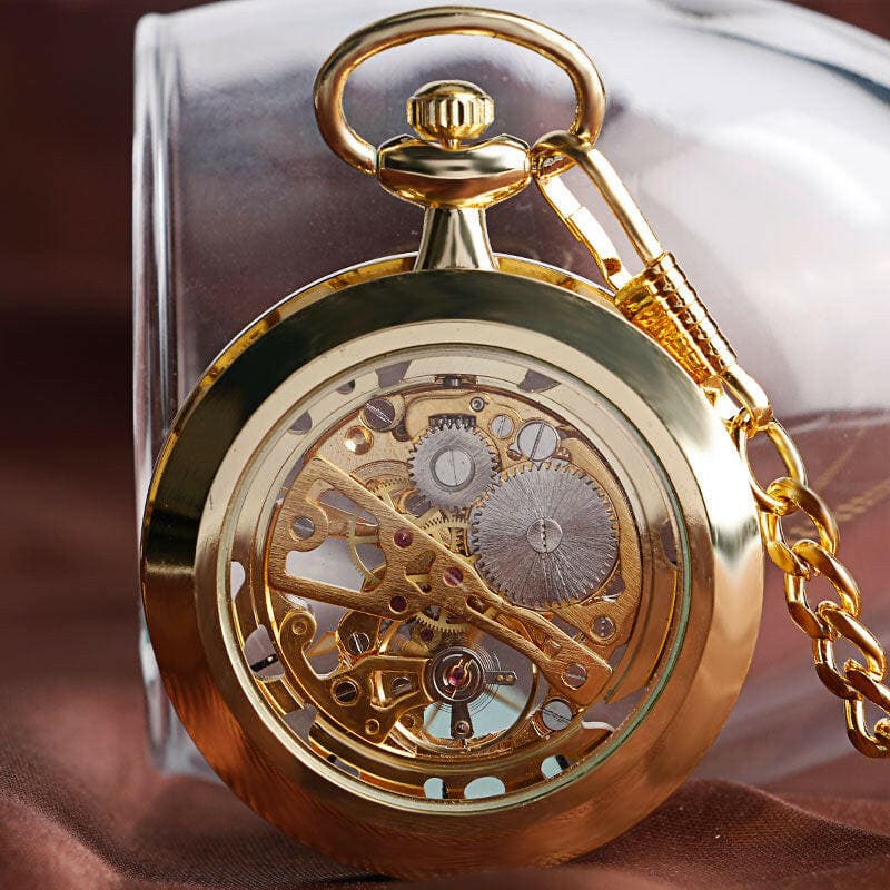 Steampunk Skeleton Mechanical Fob Pocket Watch