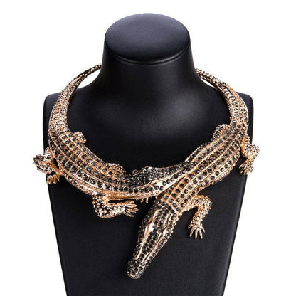 Crystal Crocodile Collar Necklace Women Trendy Piece