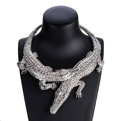 Crystal Crocodile Collar Necklace Women Trendy Piece