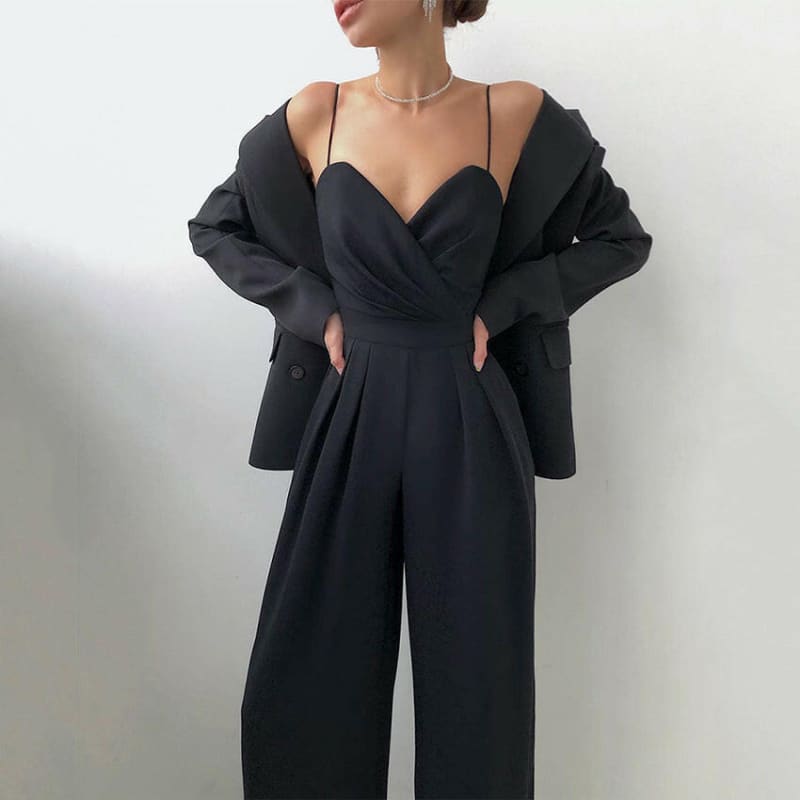 Stunning Loose Sleeveless Jumpsuit Casual Wide Leg