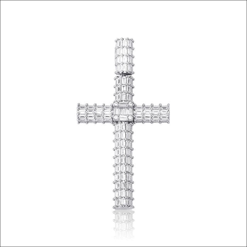 Stylish Cross Pendant Necklace for Hip-hop Vibes Silver