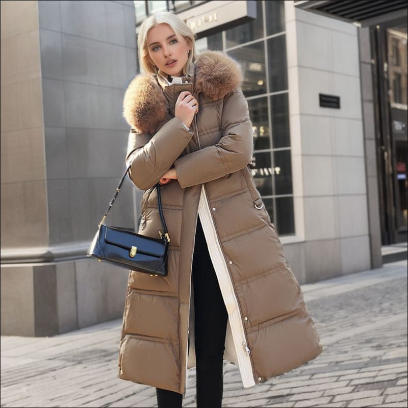 Stylish Ladies Long Padded Quilted Coat for Winter