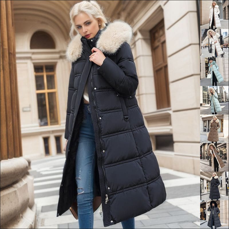 Stylish Ladies Long Padded Quilted Coat for Winter