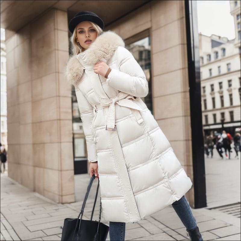 Stylish Ladies Long Padded Quilted Coat for Winter