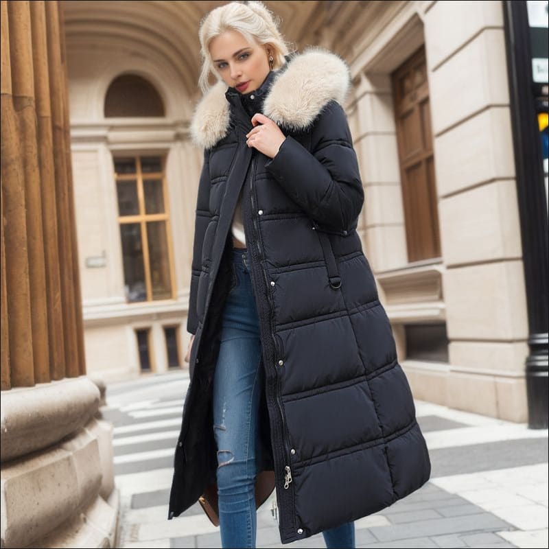 Stylish Ladies Long Padded Quilted Coat for Winter