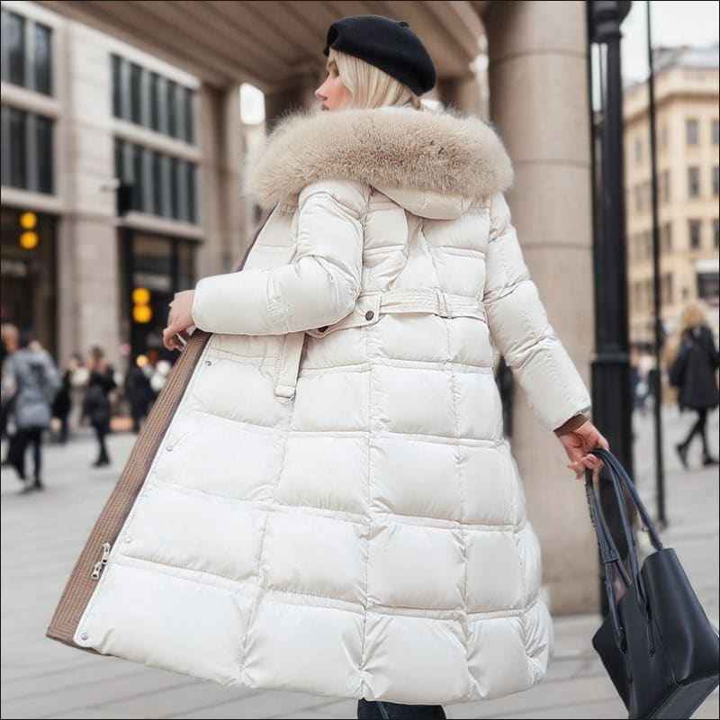 Stylish Ladies Long Padded Quilted Coat for Winter