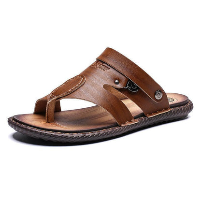 Summer Flip-Flops Mens Daily Sandals for Beach Wear Brown