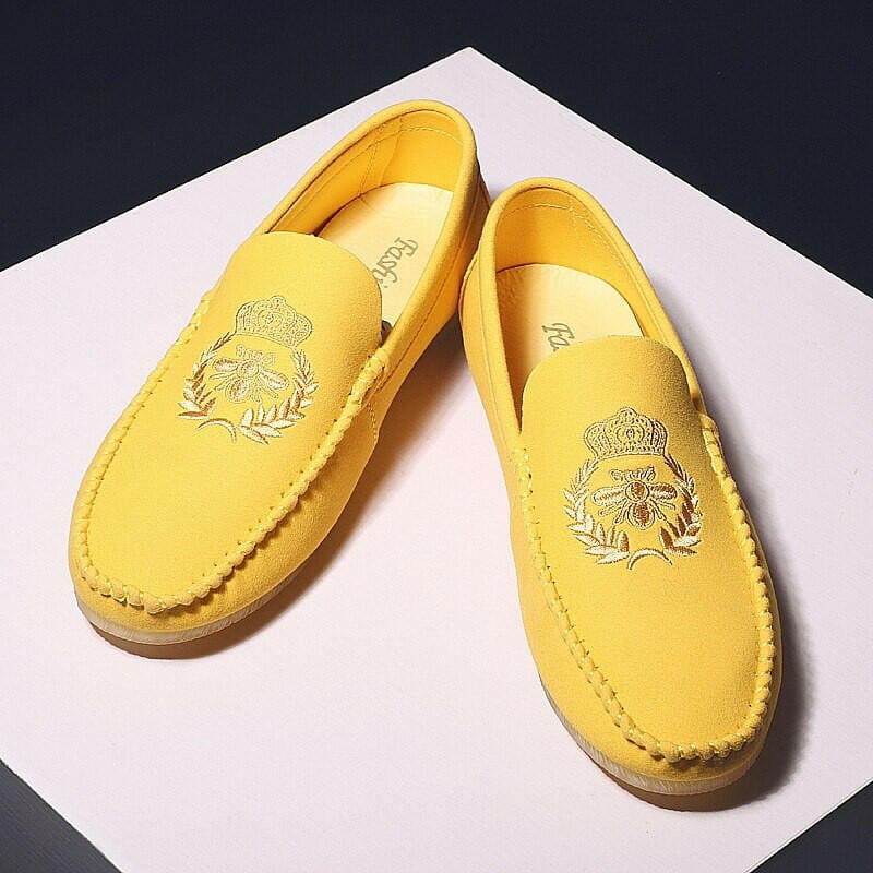 Summer Shoes Mens Casual Soft Bottom Driving Shoes yellow