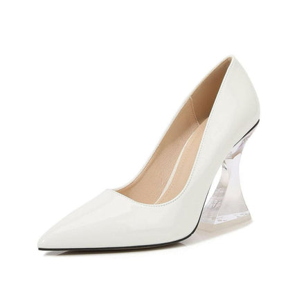 Thick High Heel Unisex Pointed Toe Drag Queen Shoes White