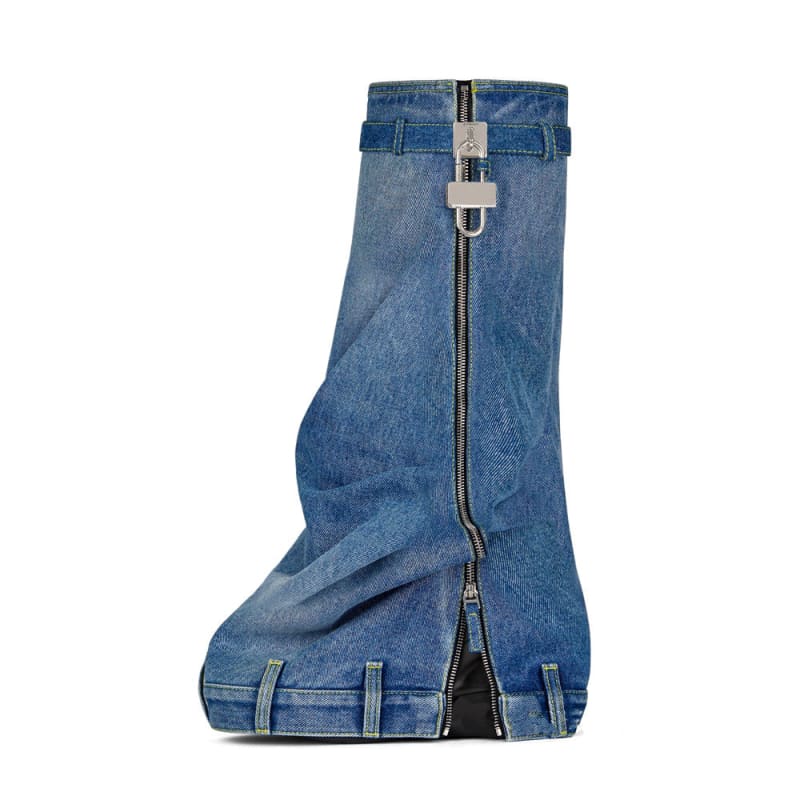 Thick-soled Denim Skirt Women's Round Toe Boots - Pleasures and Sins