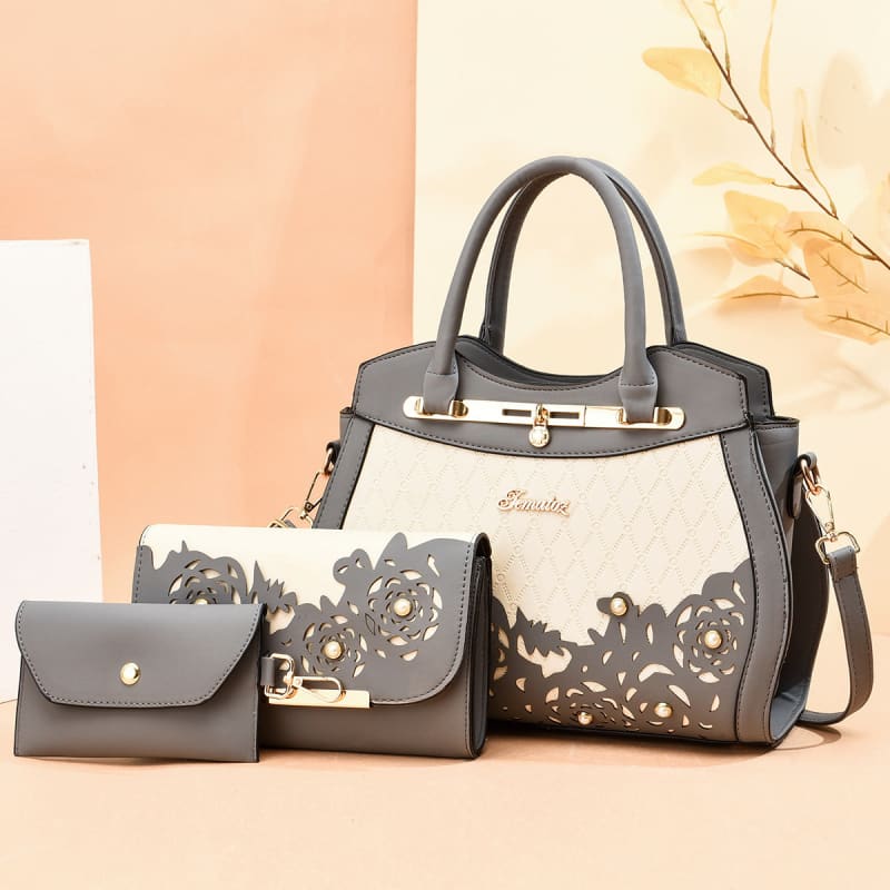 Three-piece Fashion Women's Leather Handbag - Pleasures and Sins