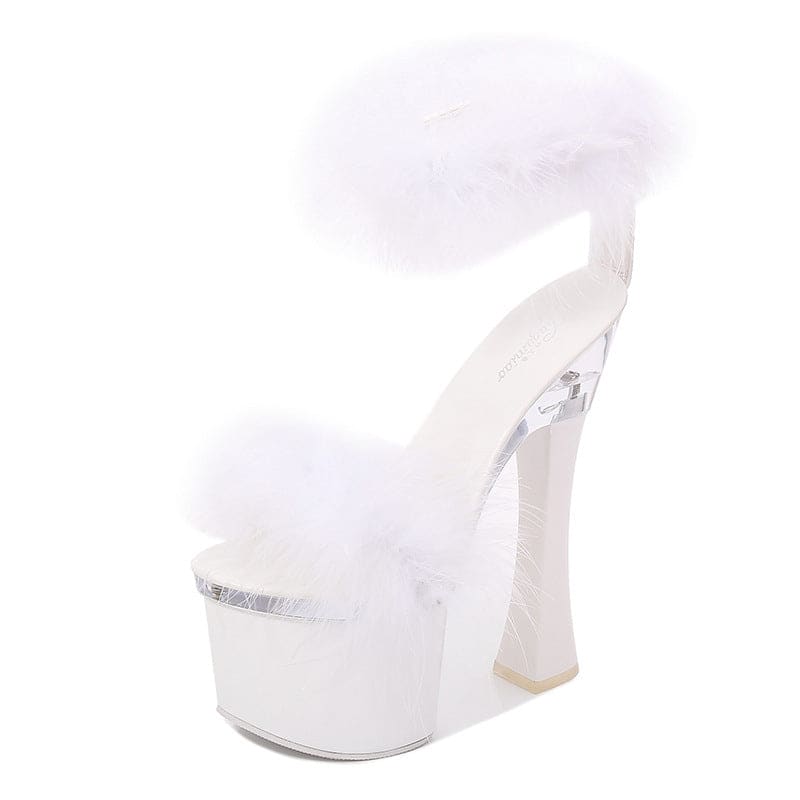 Transparent Super High Platform Fairy Sandals White / 34