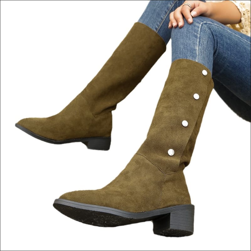 Trendy Unique Faux Suede Mid-calf Boots for Style