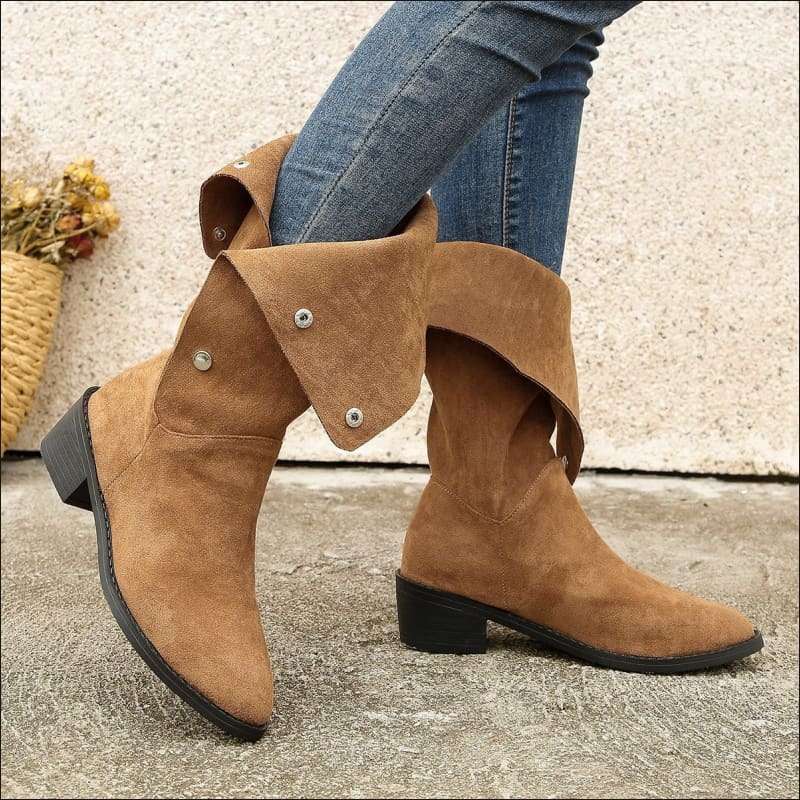 Trendy Unique Faux Suede Mid-calf Boots for Style