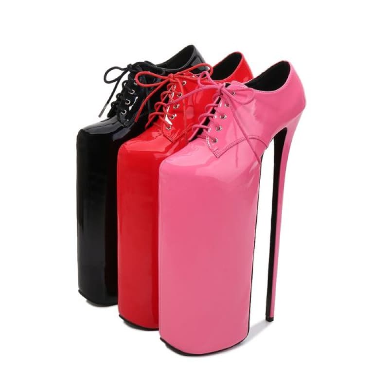 Ultra High Platform Lace Up Stiletto Heels