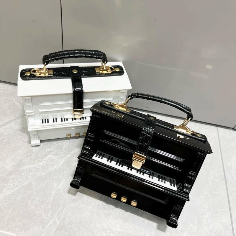 Unique Luxury Piano Shape Crossbody Shoulder Bag