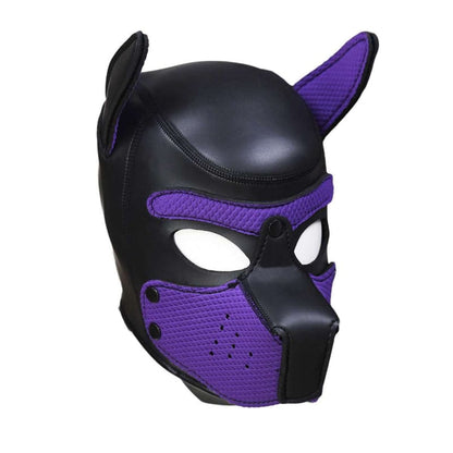 Black and purple dog-shaped mask with pointed ears and a muzzle.