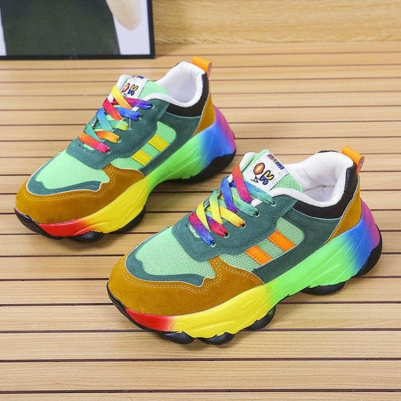 Unisex Colorful Rainbow Hip Hop Casual Shoes