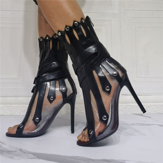 Unisex Open Toe Ankle High Detail Studded Roman Sandals